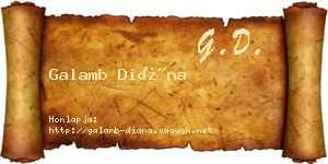 Galamb Diána névjegykártya