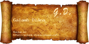 Galamb Diána névjegykártya